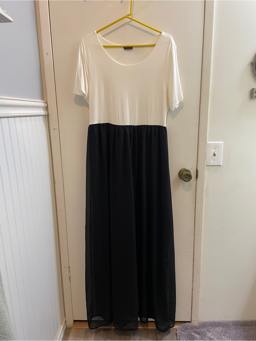 Zara Two-Tone White and Navy Maxi Dress from Bates Sisters Boutique